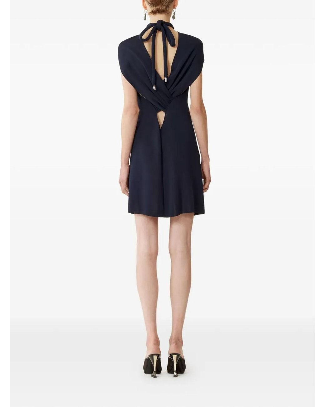 Lanvin Blue Tie-Neck Top
