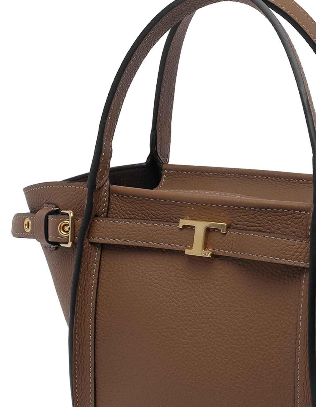 Tod's Brown Tods Mini Tim Shopping Bag