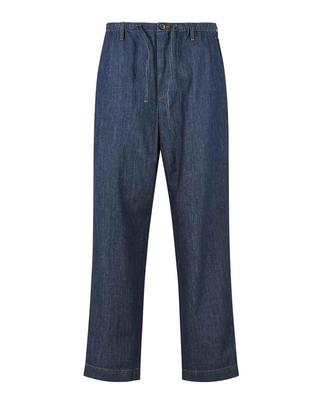 Dries Van Noten Blue Penny Cotton Pants for men