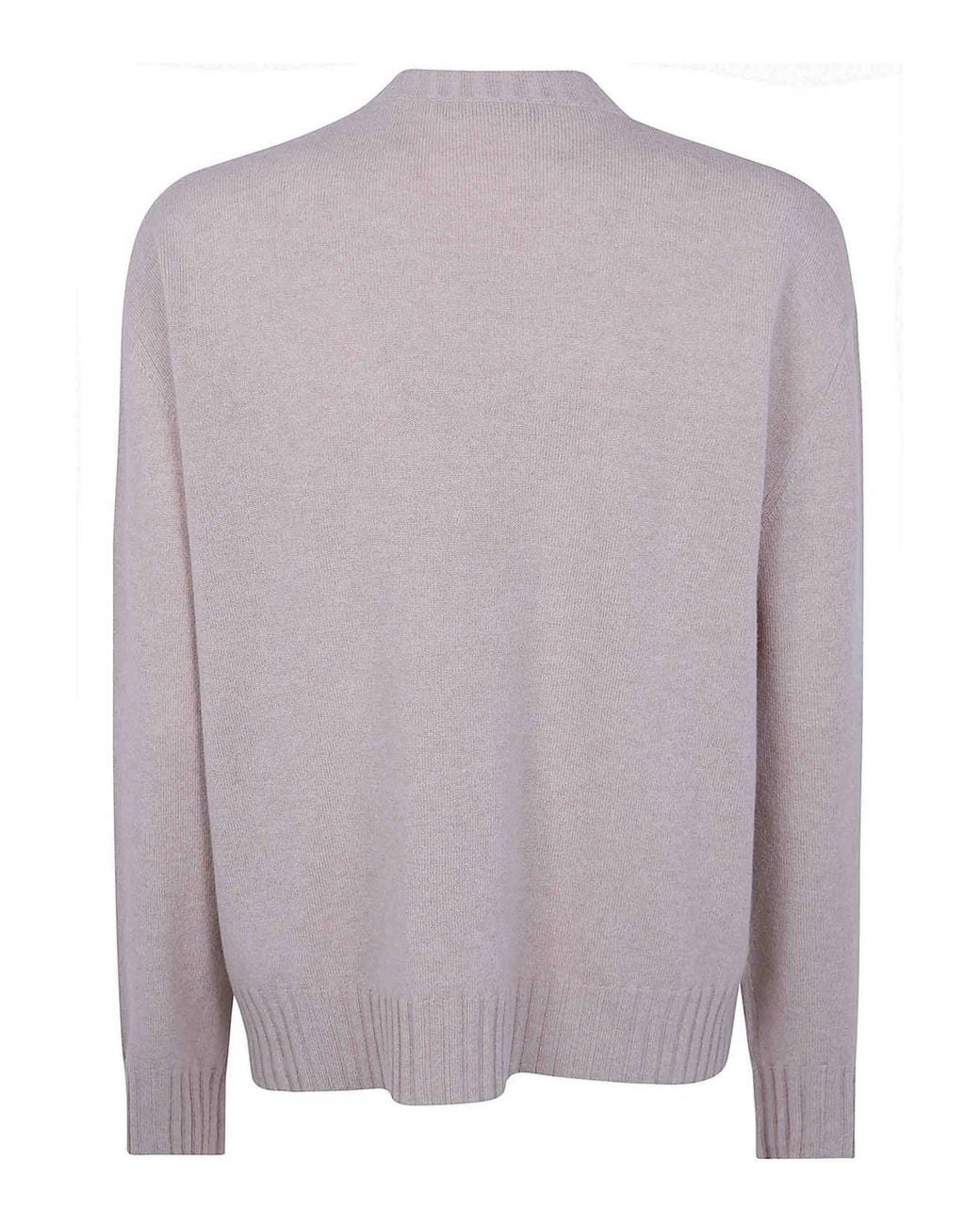 Fabiana Filippi Gray V Neck Sweater With Embrodery
