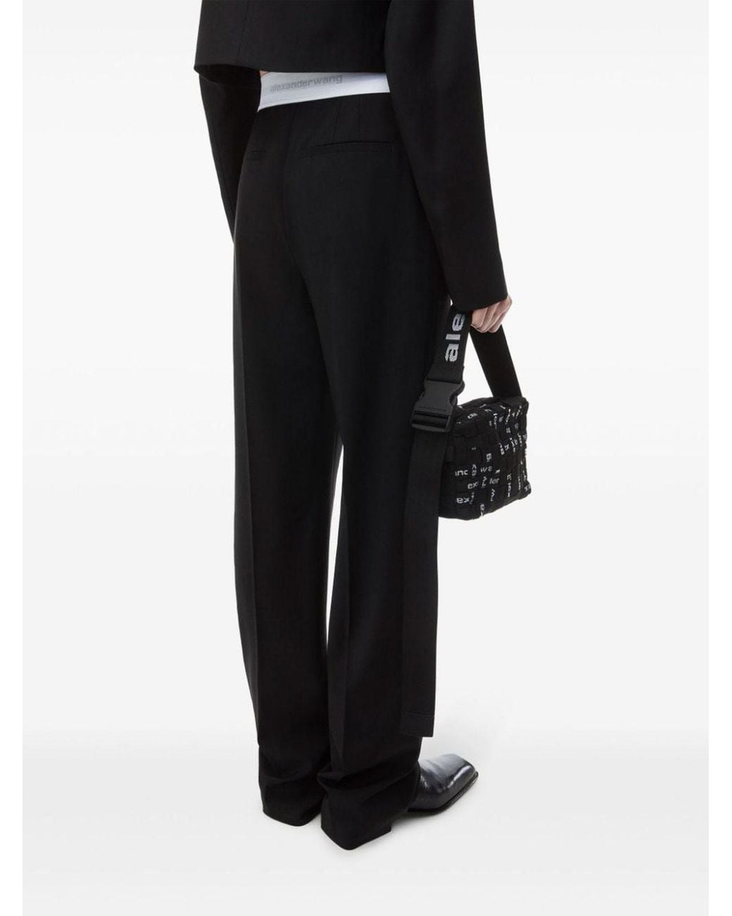 Alexander Wang Black Long Pants With Logo Band