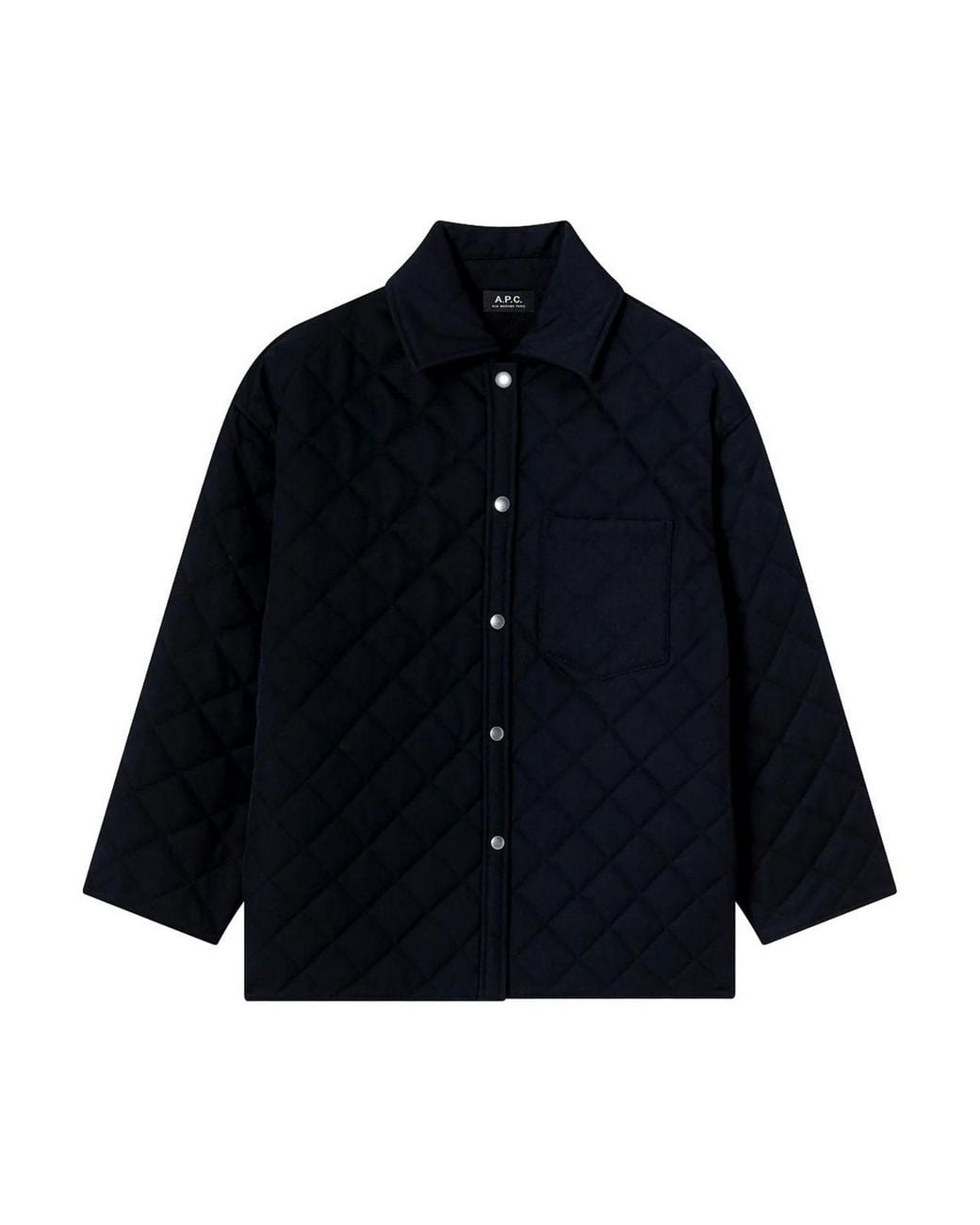 A.P.C. Blue Georges Quilted Wool Jacket