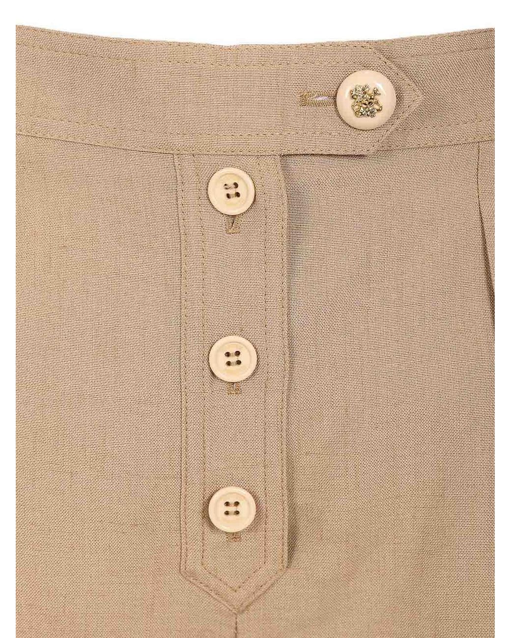 Valentino Garavani Natural Linen And Viscose Shorts