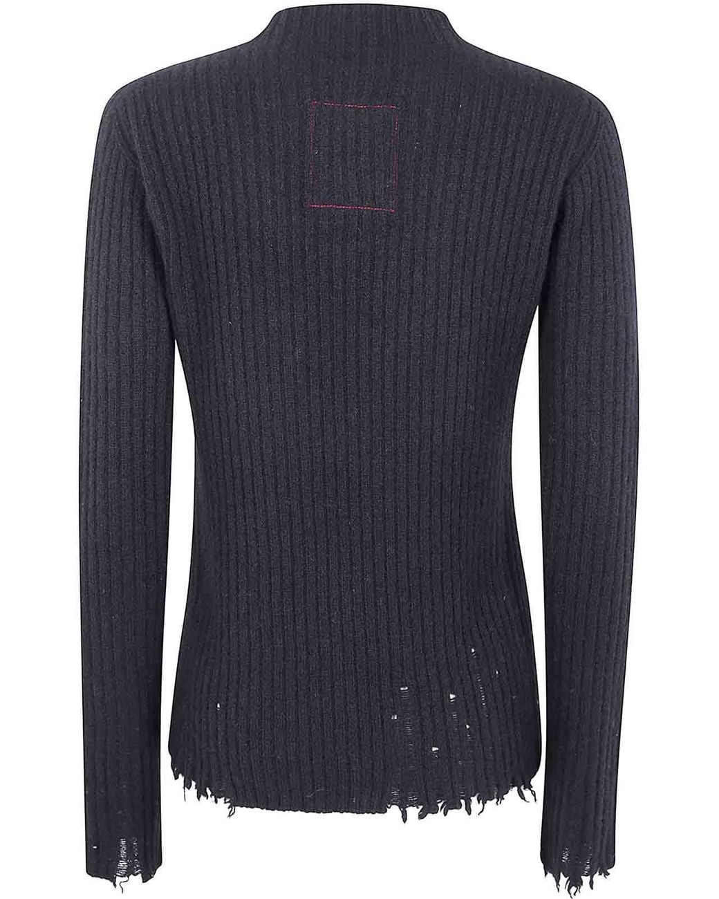 Uma Wang Blue Plain Ws Rib Top