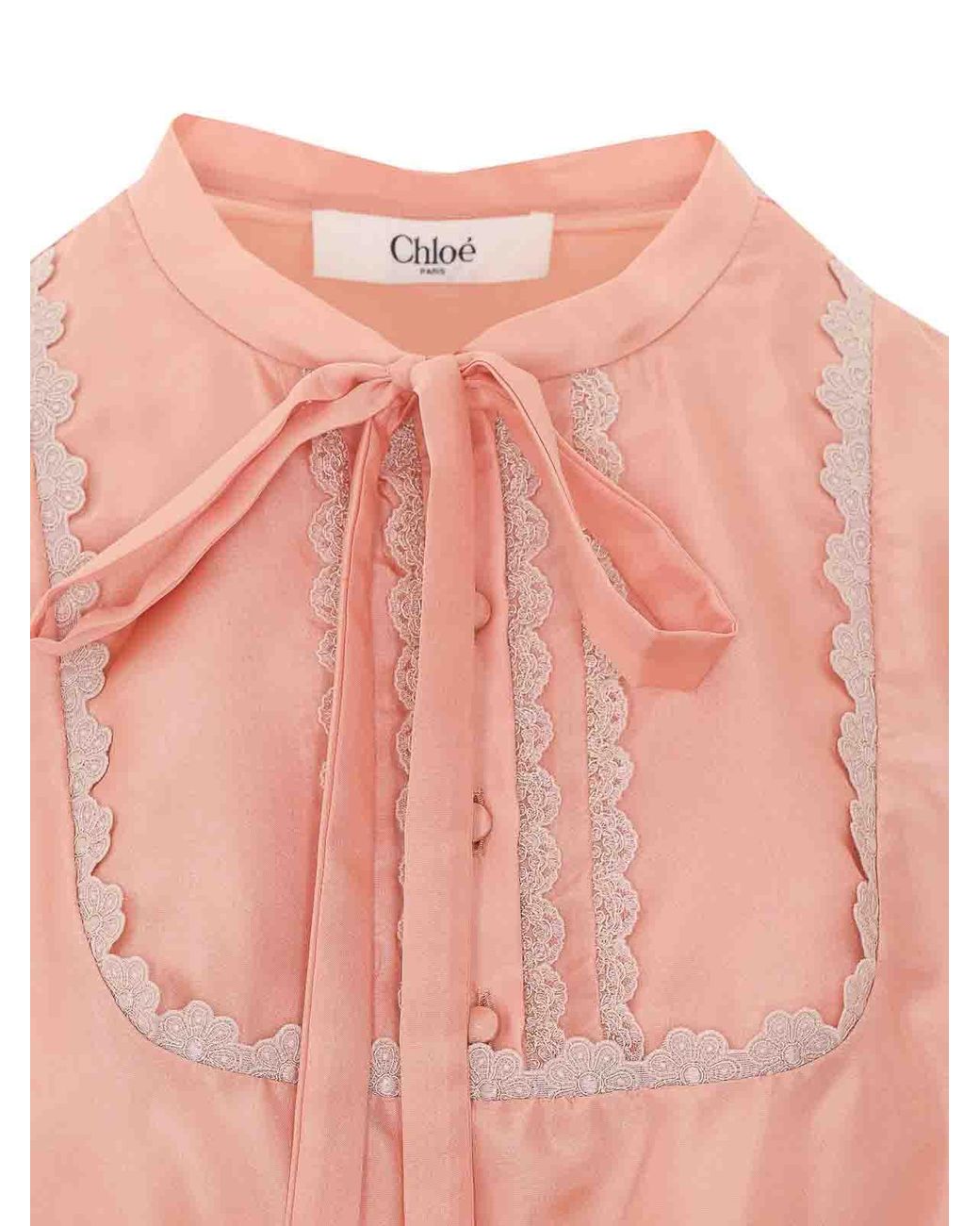 Chloé Pink Habotai Silk Top