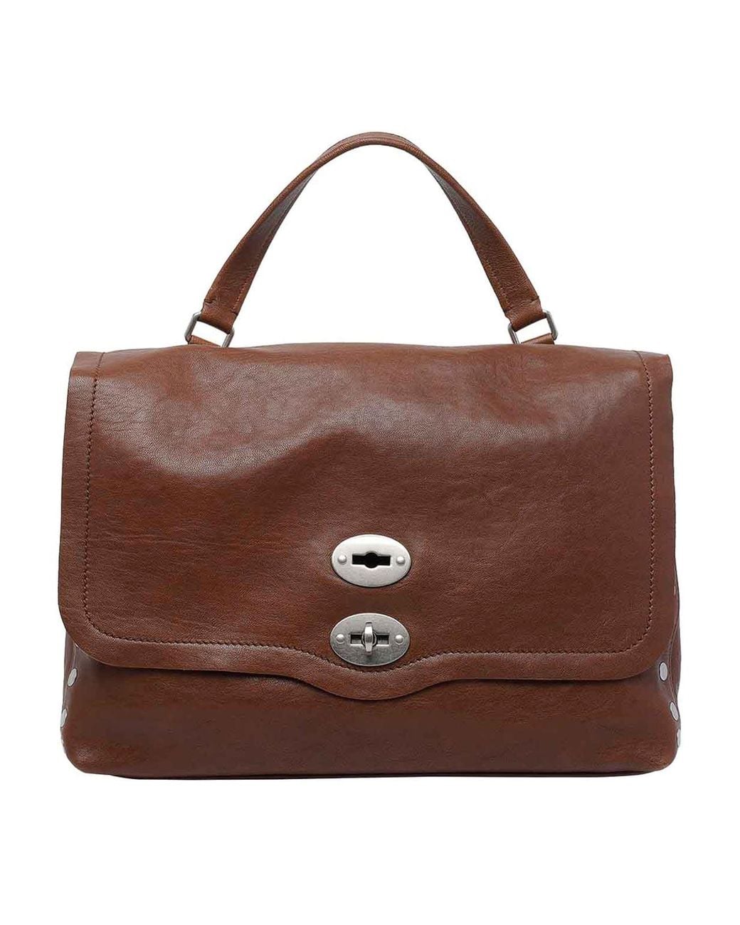 Zanellato Brown Medium Postina Tabacco Handbag