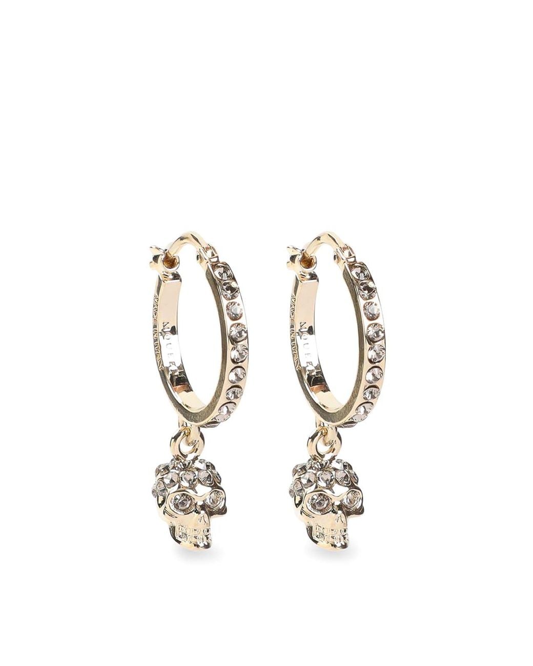 McQueen White Skull Hoop Earrings