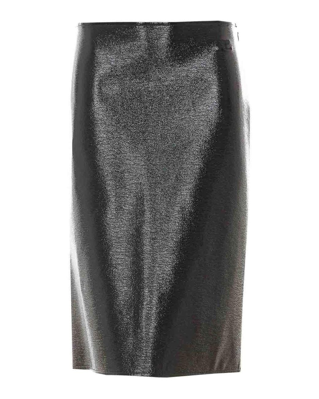 Courreges Gray Vinyl Knee-Lenght Skirt
