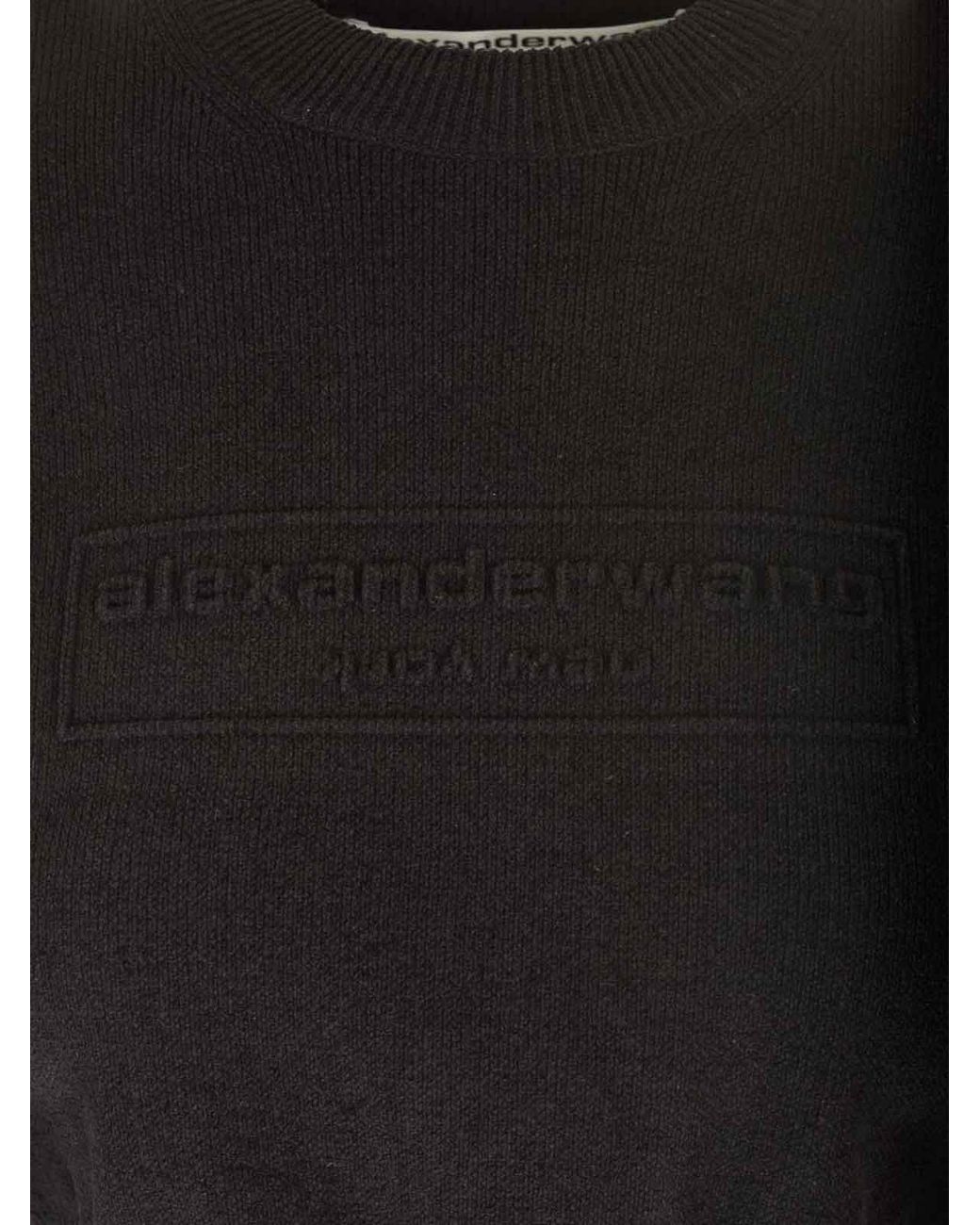 Alexander Wang Blue Cropped Crew Neck Sweater