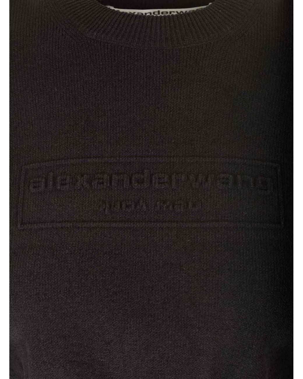 Alexander Wang Blue Cropped Crew Neck Sweater