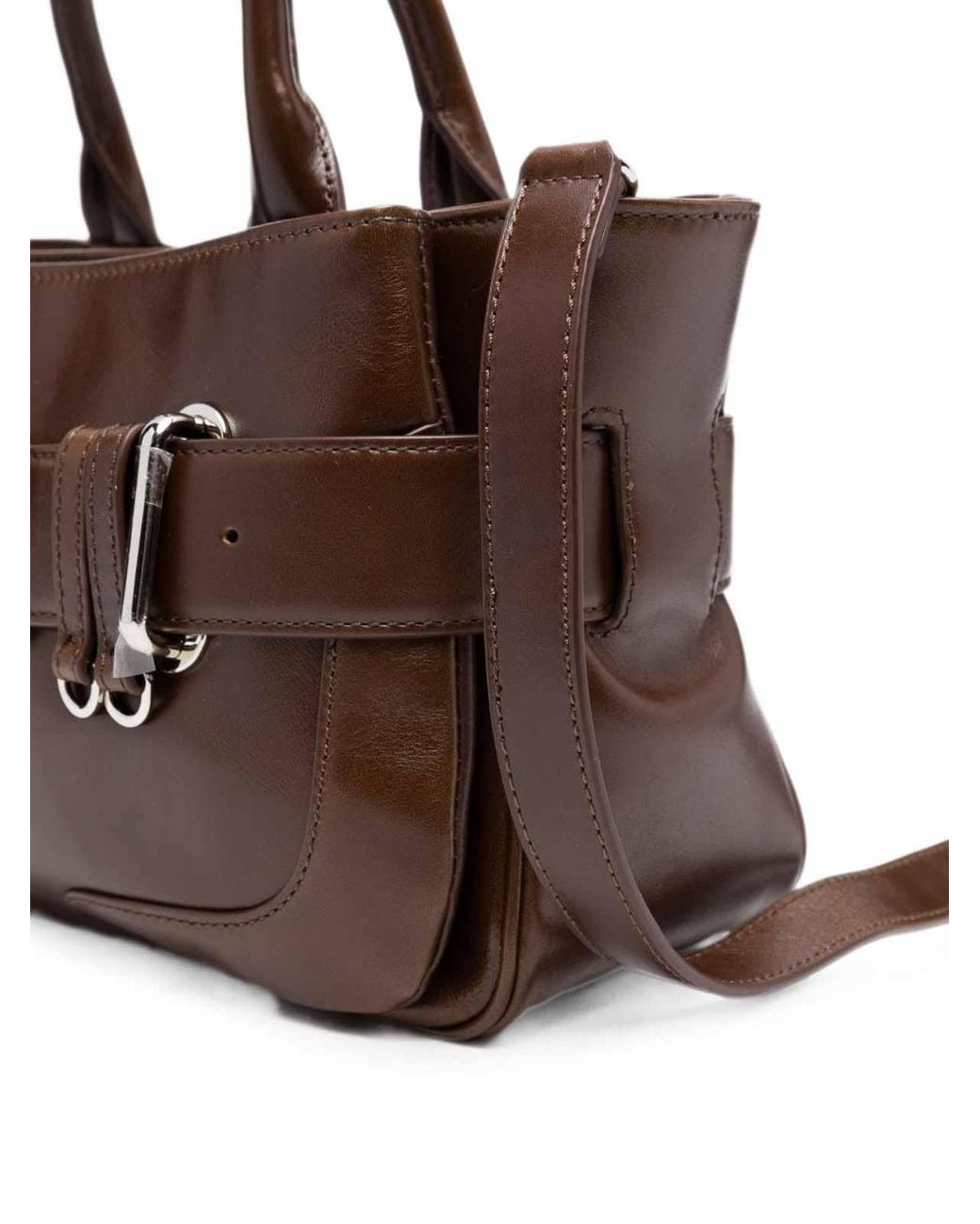 OSOI Brown Tote Bocle Mini Bag
