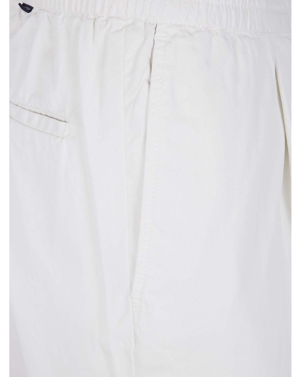 Incotex White Tapered Fit Trousers for men