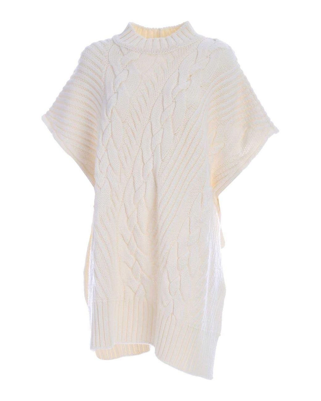 Vivetta White High Neck Poncho