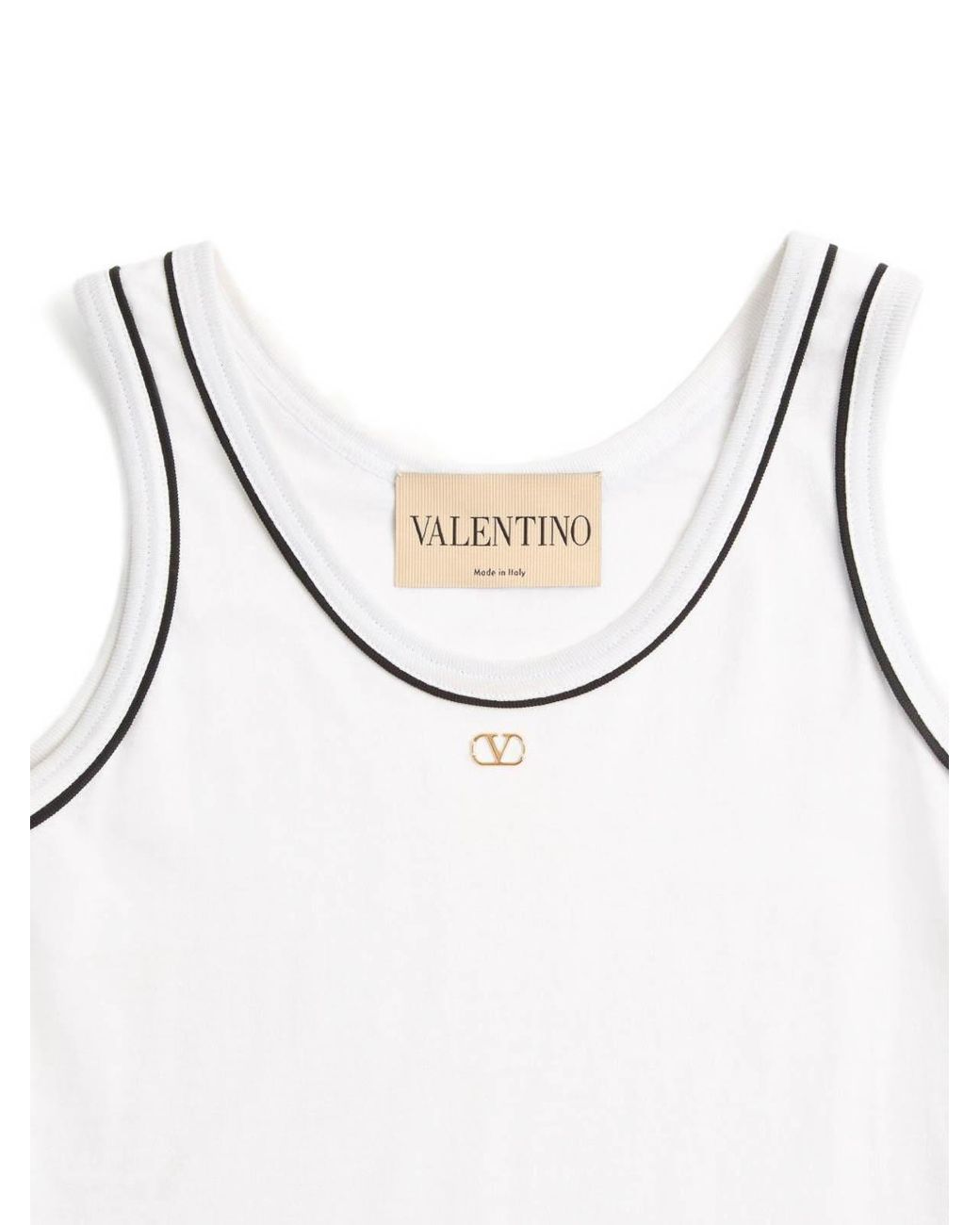 Valentino Natural Logo Cotton Tank Top