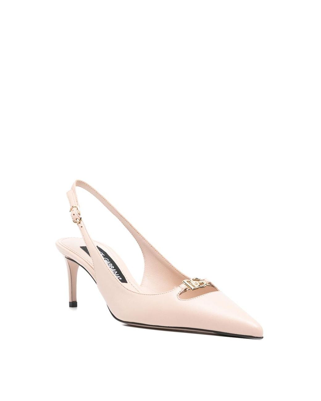 Dolce & Gabbana Pink Leather Slingback Pumps