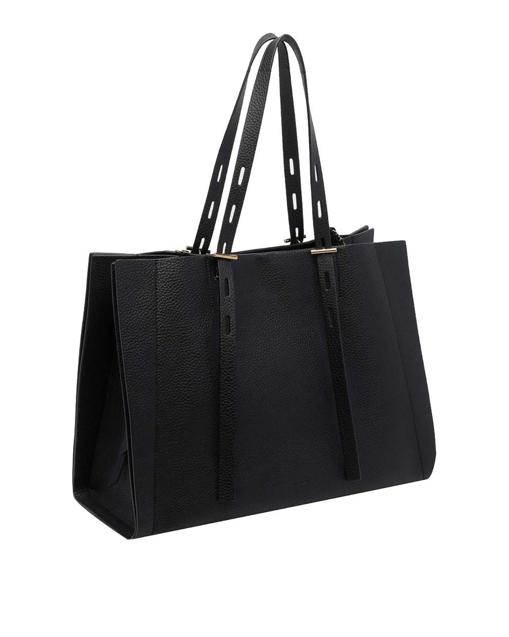 MINOBOSSI Black Leather Paula Tote Bag