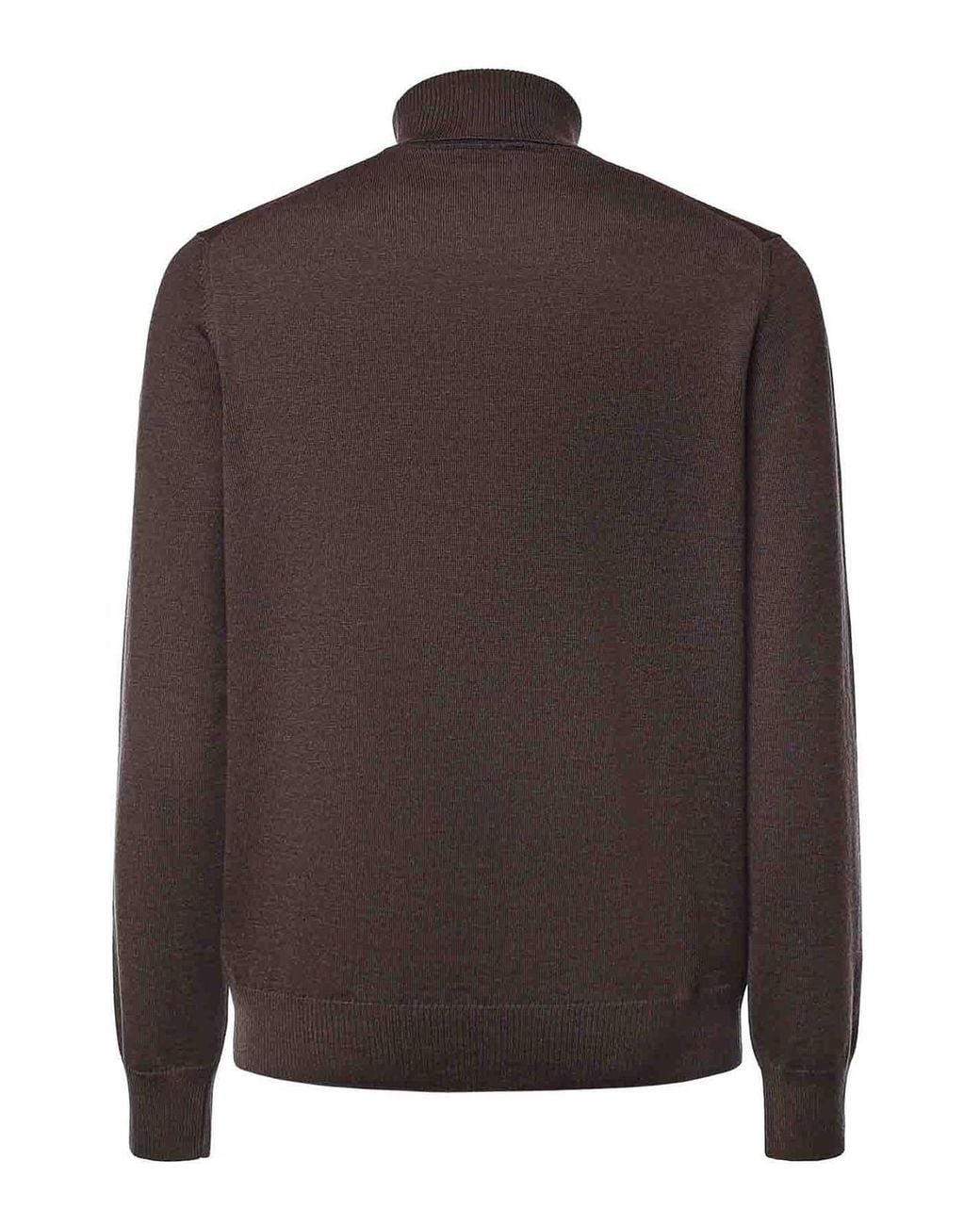 Fay Brown Merino Wool Turtleneck for men