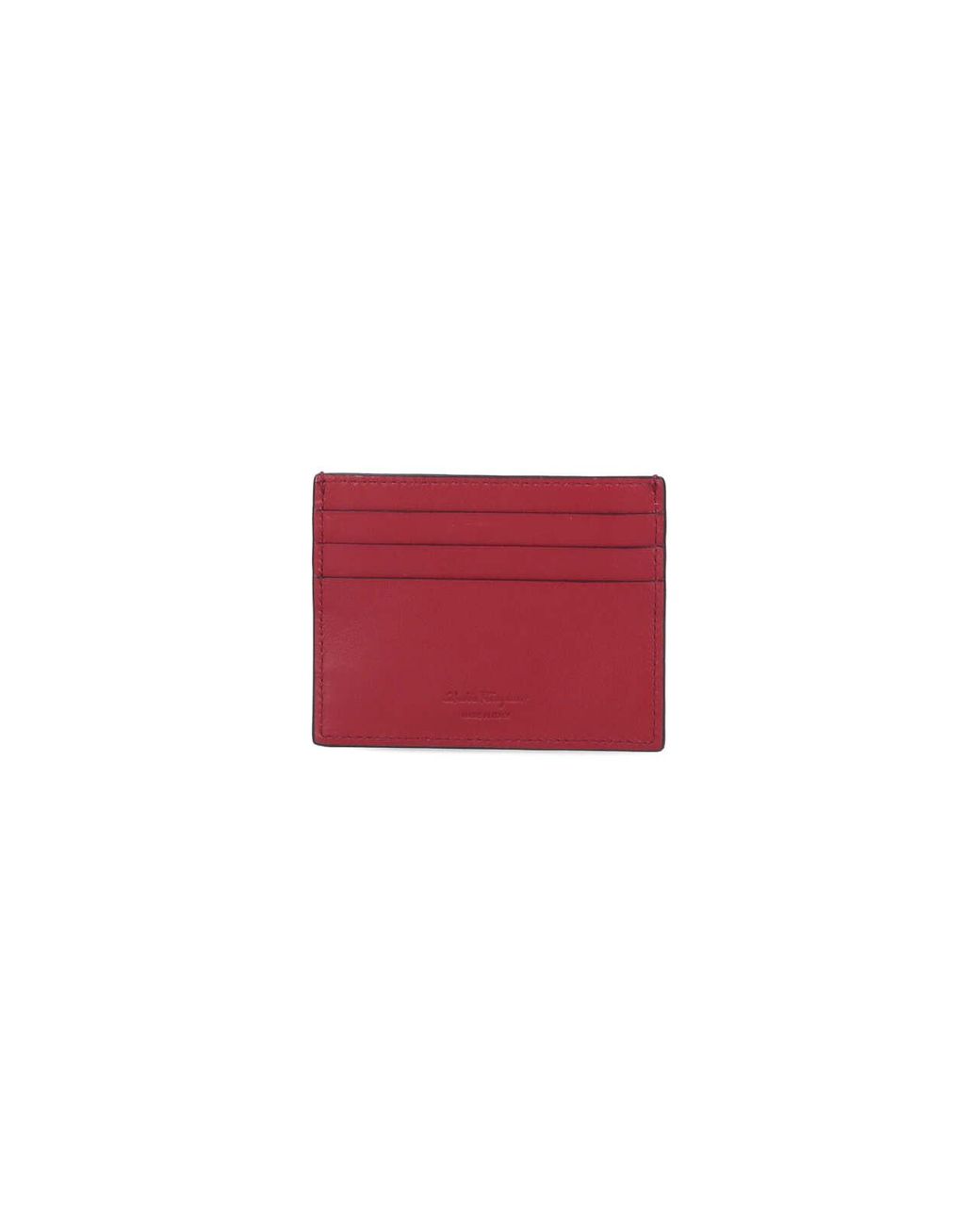 Ferragamo White Gancini Embossed Leather Card Holder for men