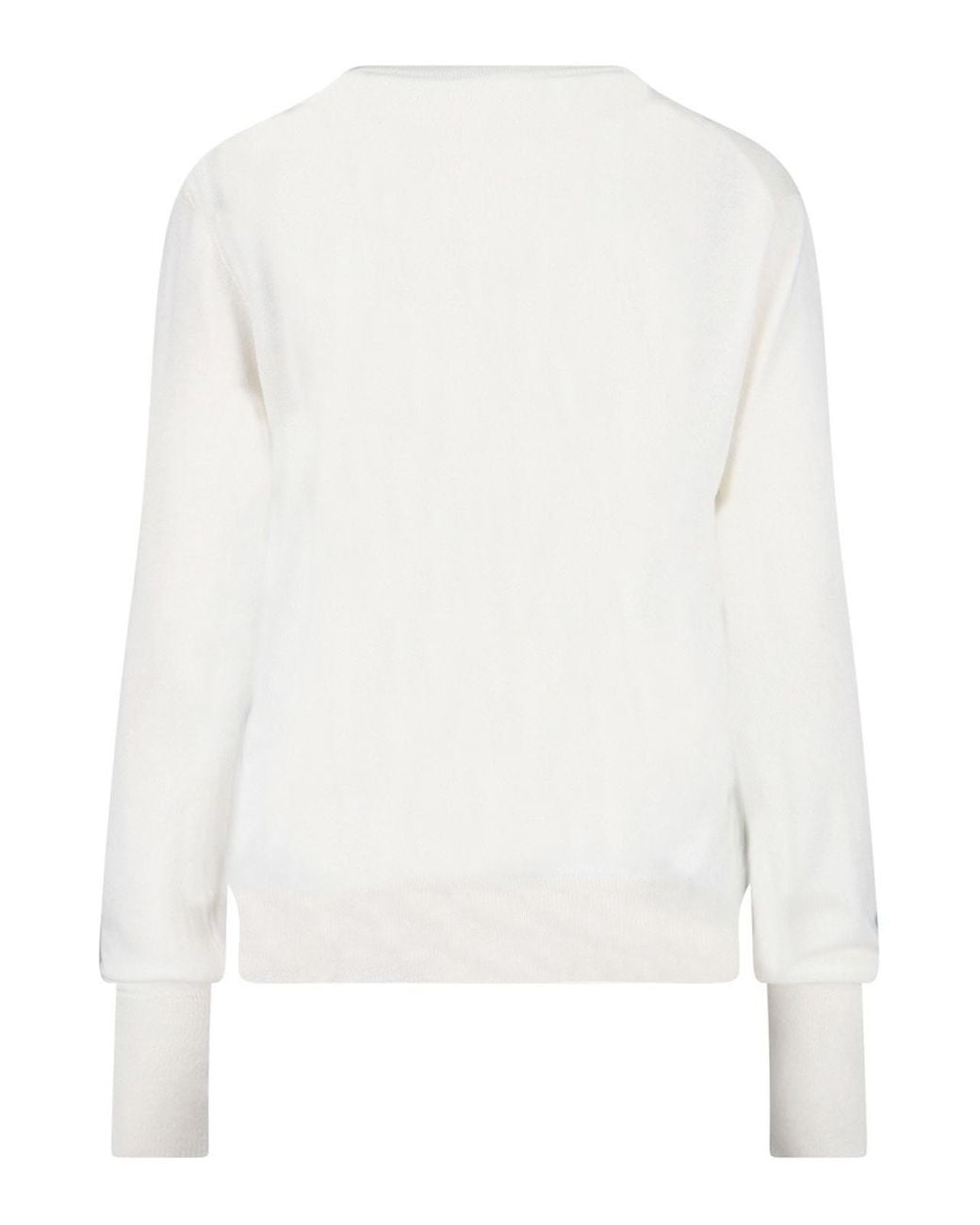 Ma'ry'ya White Virgin Wool And Silk Blend Sweater