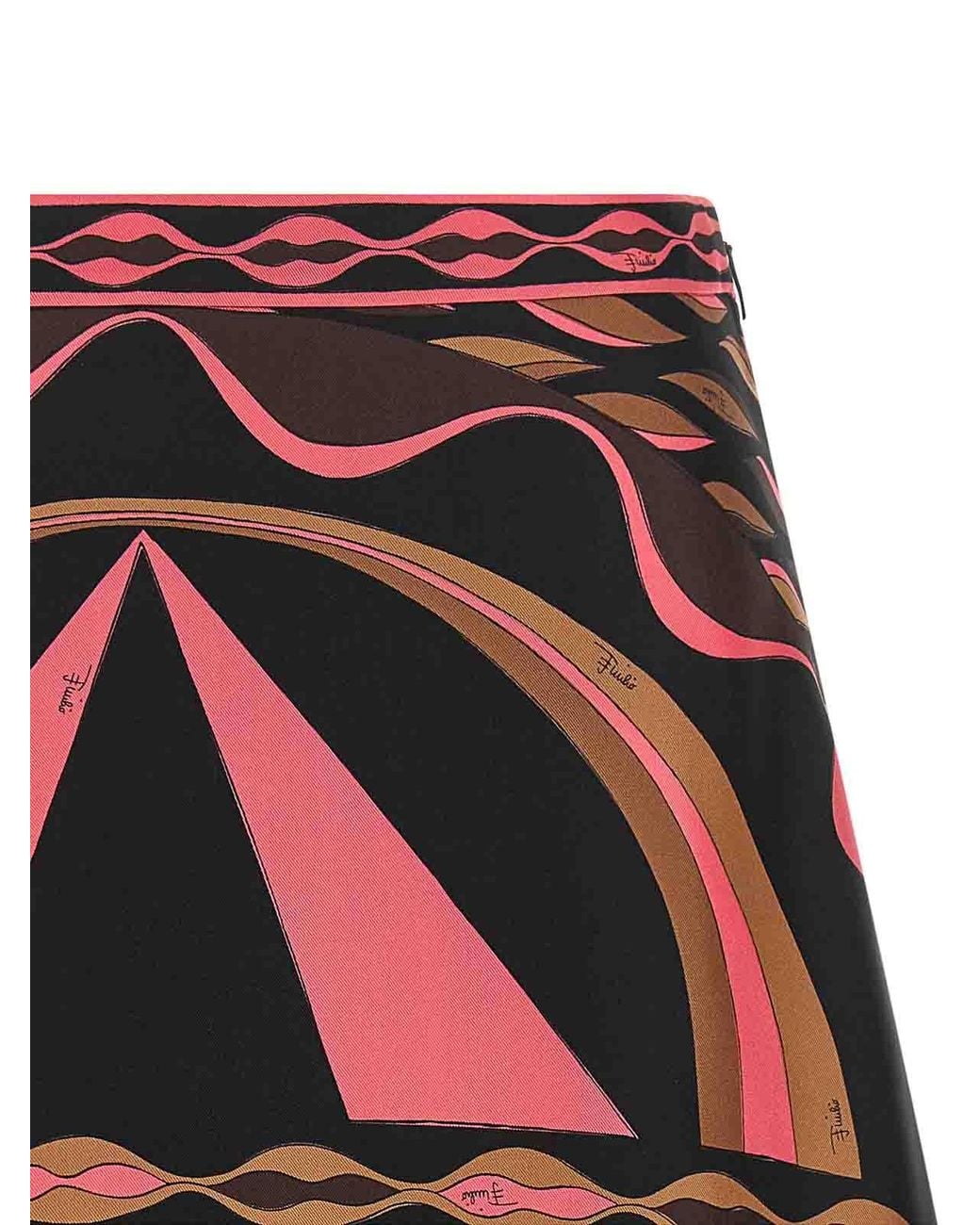Emilio Pucci Red Dune Silk Skirt