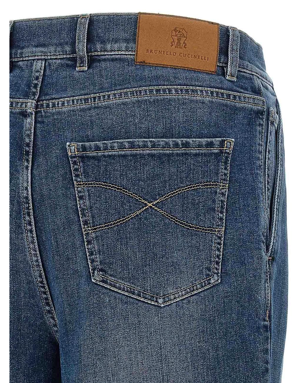 Brunello Cucinelli Blue Comfort Cotton Jeans for men