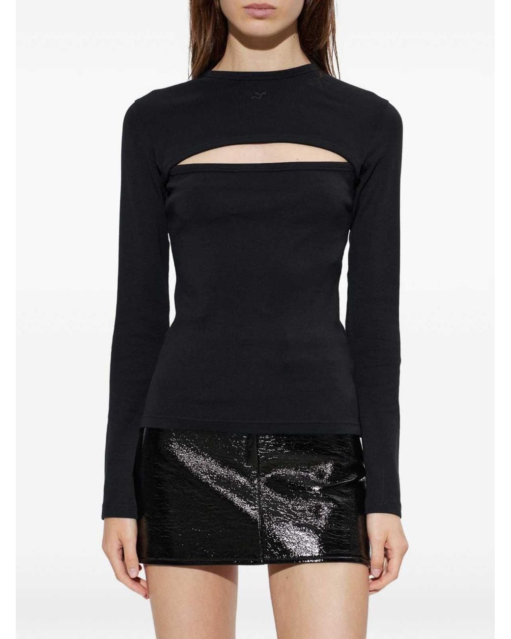 Courreges Black Crew-Neck Sweater