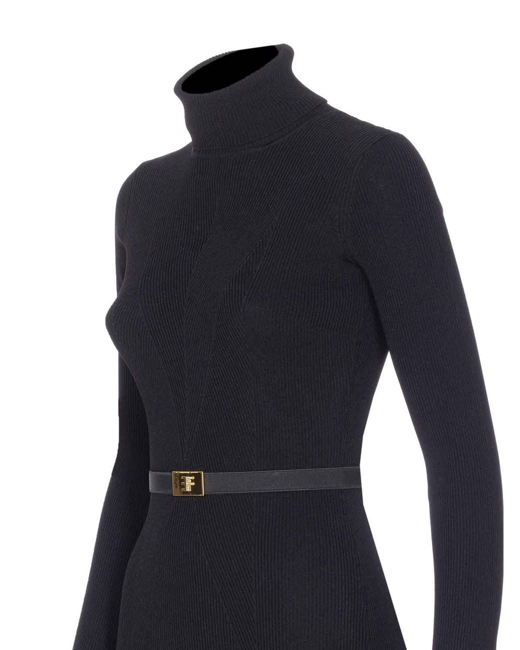 Elisabetta Franchi Blue Knitted Dress