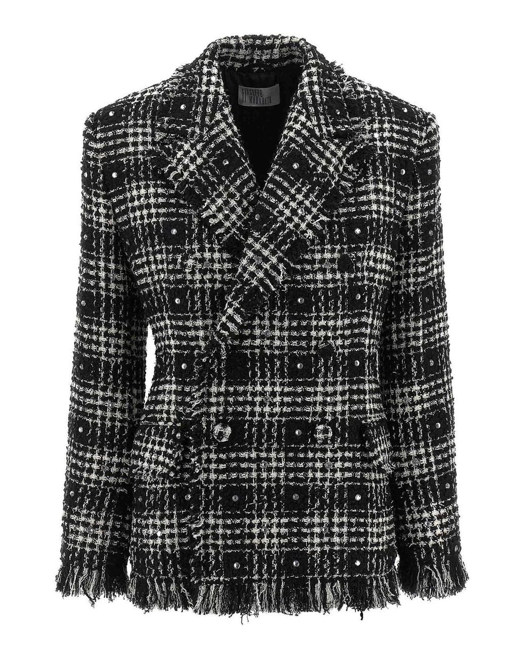 GIUSEPPE DI MORABITO Black Tweed And Rhinestone Blazer
