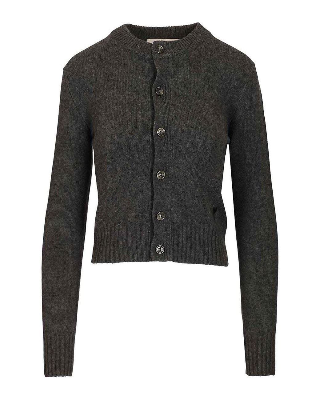 AMI Black Ami Wool And Cashmere Cardigan