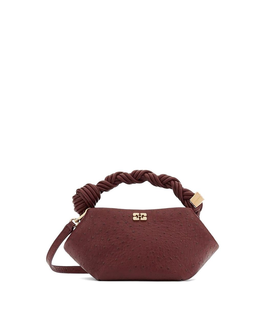 Ganni Brown Burgundy Mini Bou Bag