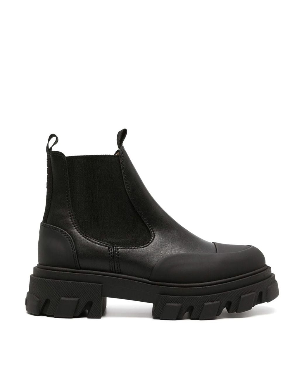 Ganni Black Elasticated-panelled Leather Boots