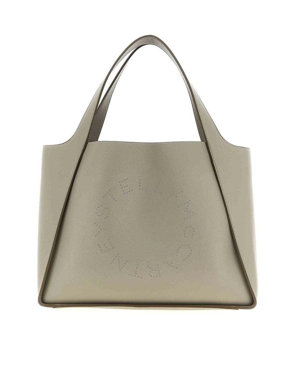 Stella McCartney Natural Logo-Printed Studded Tote Bag