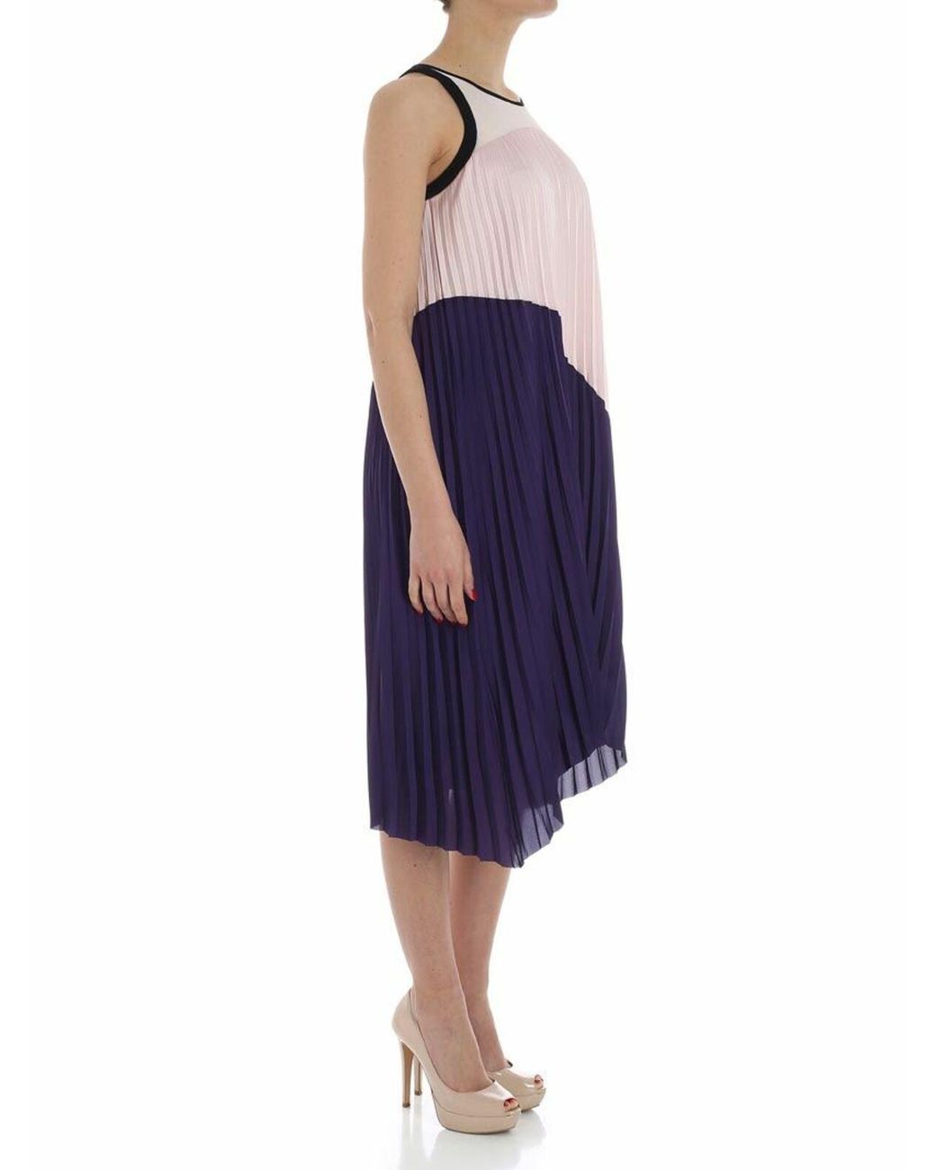 Karl Lagerfeld Blue And Pleated Dress