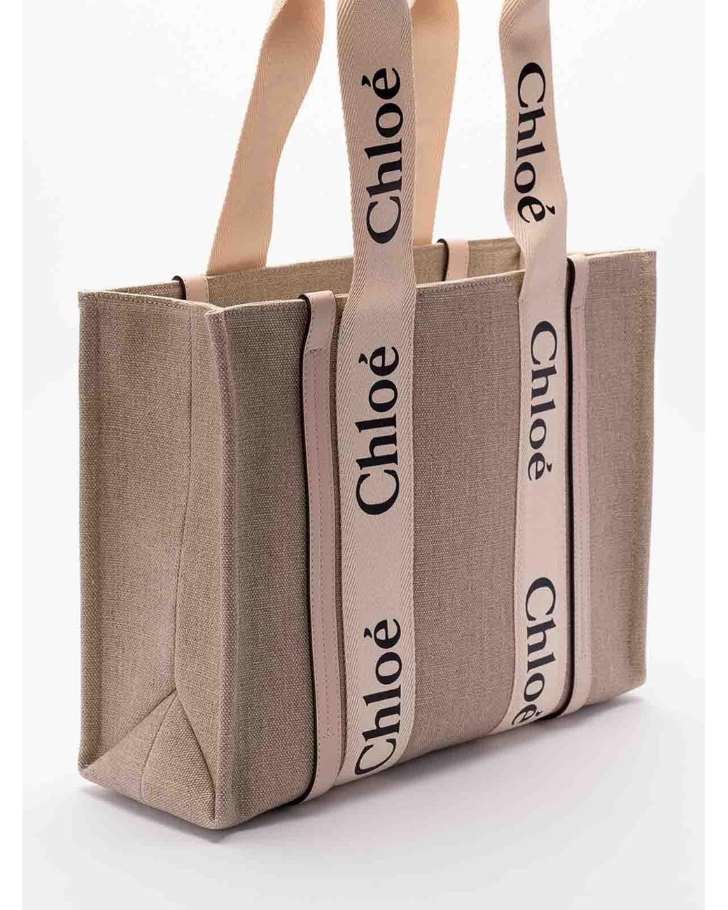 Chloé Natural Woody Medium Tote Bag