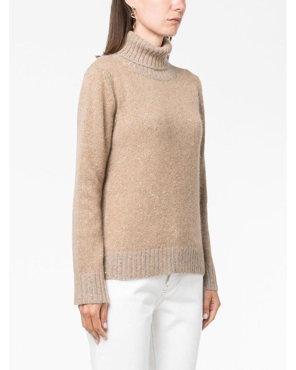 Fabiana Filippi Natural Wool Blend Turtleneck Sweater