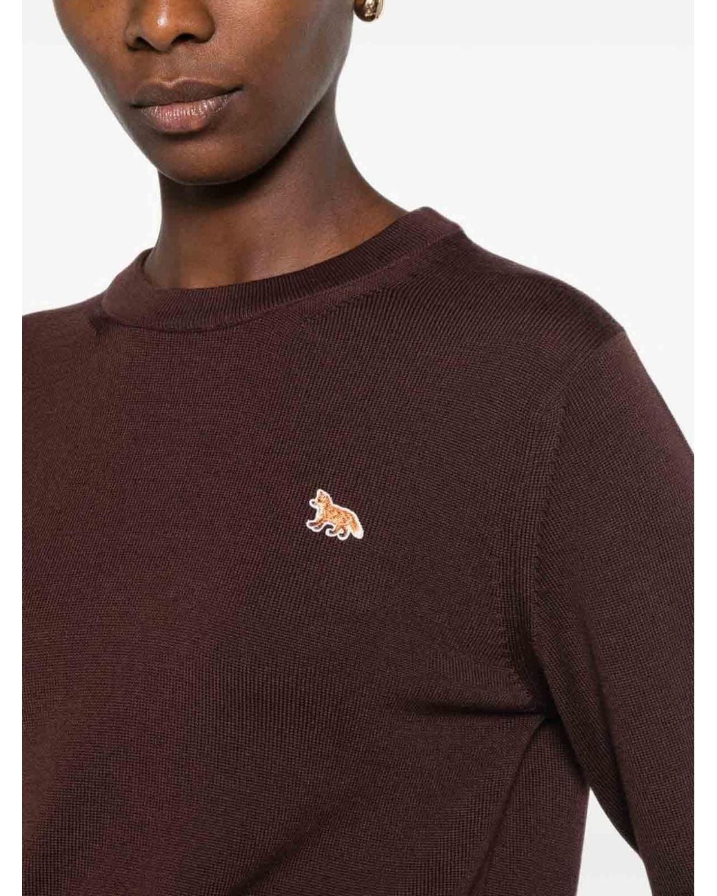 Maison Kitsuné Purple Baby Fox Wool Crewneck Jumper