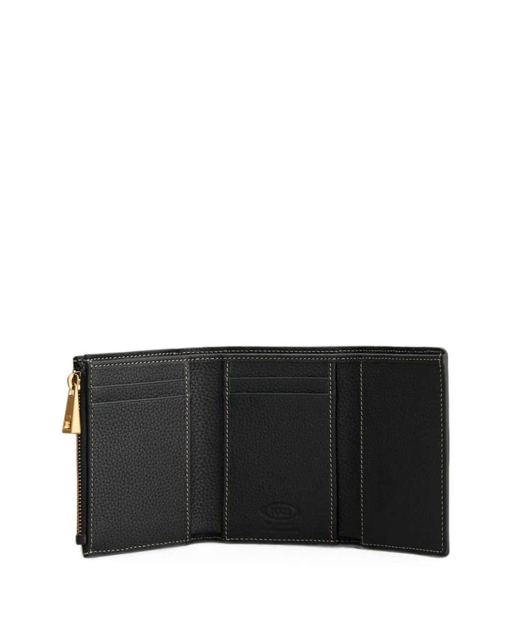 Tod's Black Tri-Fold Leather Wallet