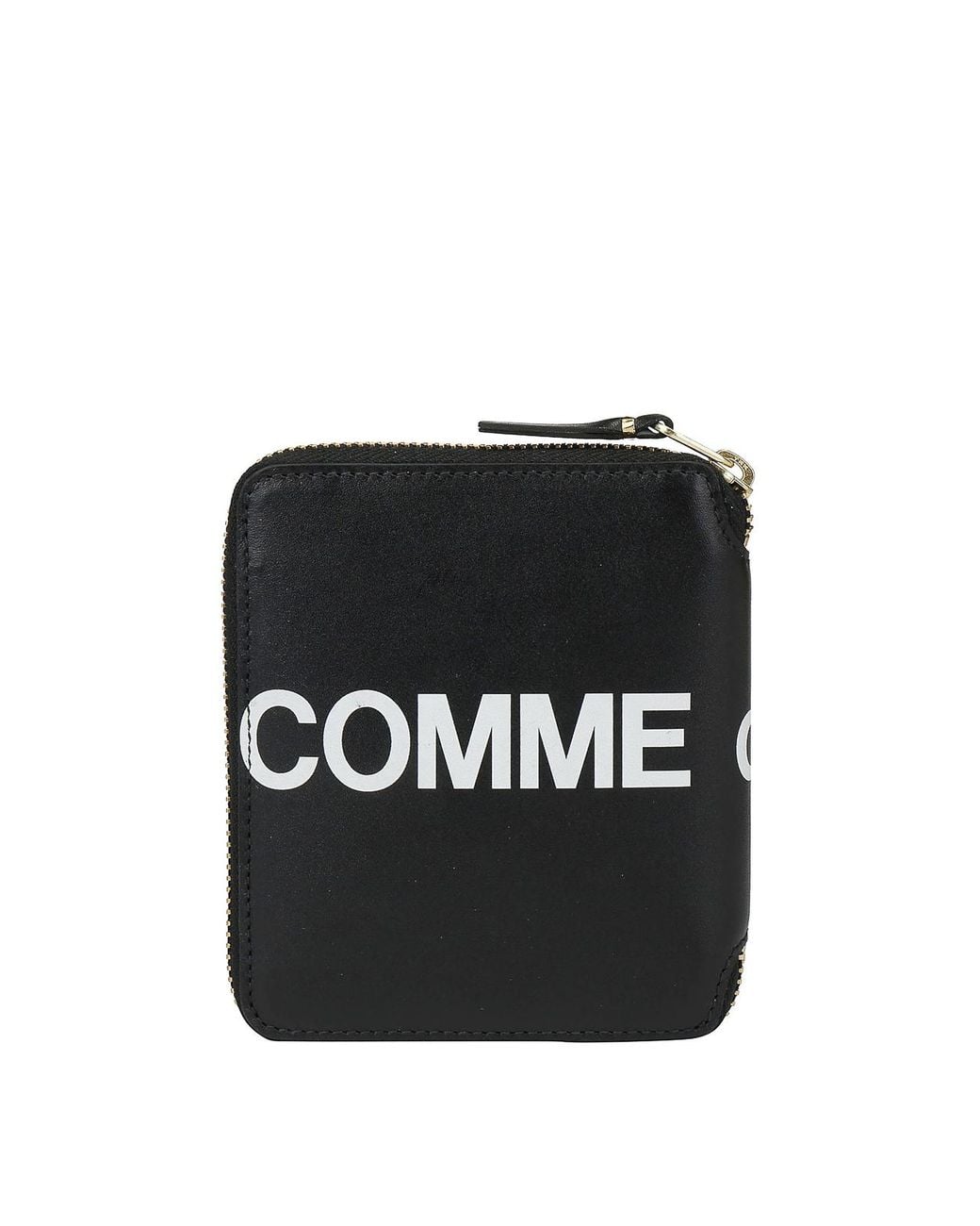 Comme des Garçons Black Leather Zipped Bi-Fold Wallet for men