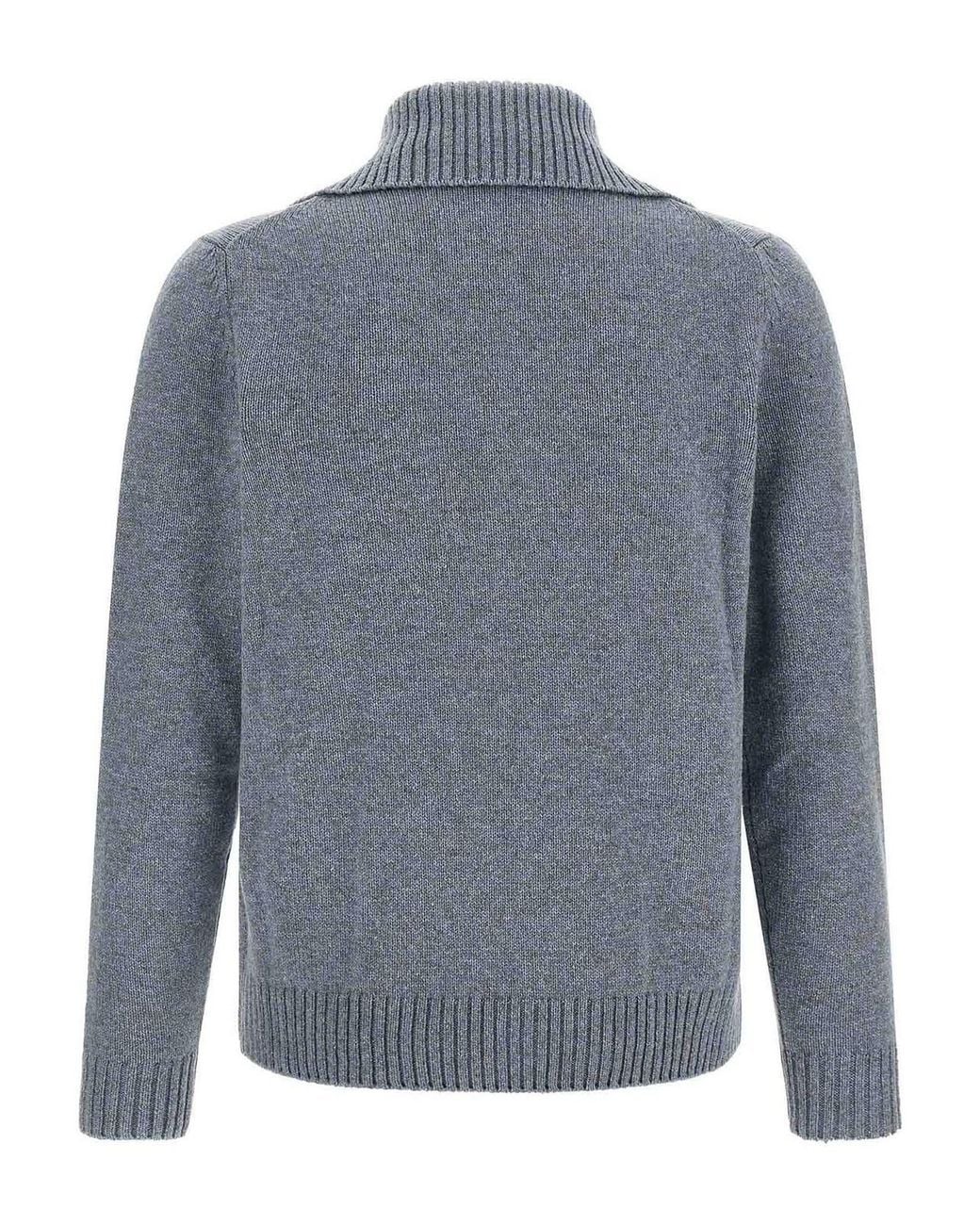 Zanone Gray Virgin Wool Cardigan for men