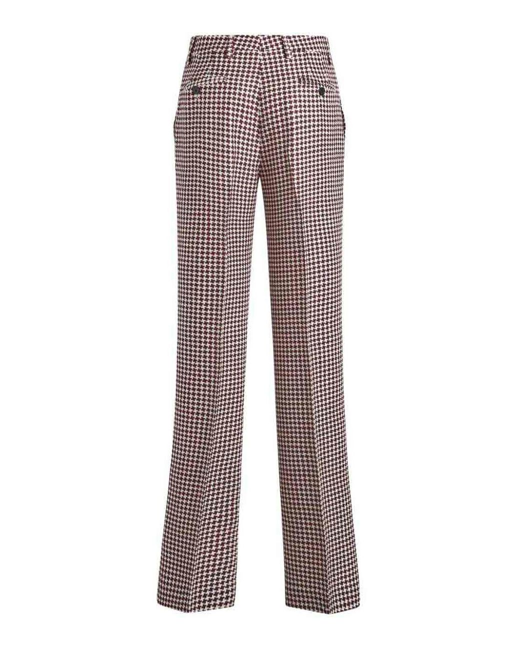 Etro Purple Houndstooth Patterned Trousers