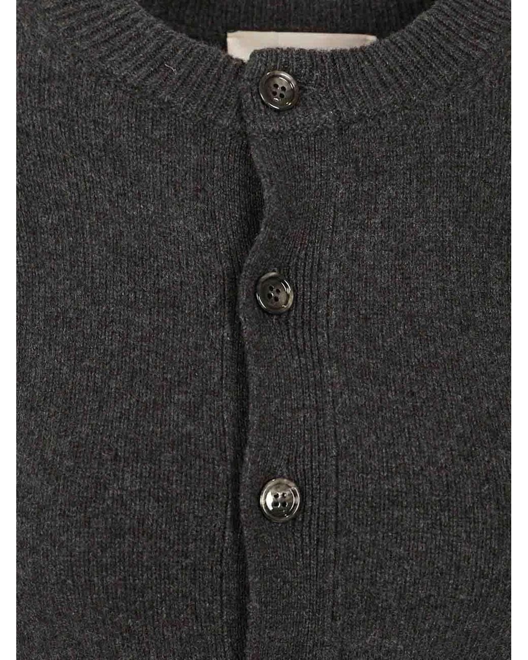AMI Black Ami Wool And Cashmere Cardigan