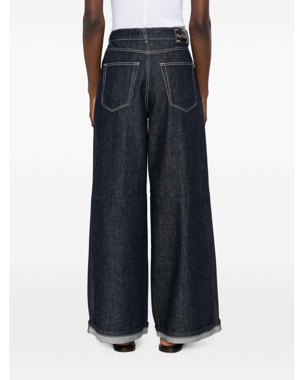 Max Mara Blue Technical Occhio Trousers