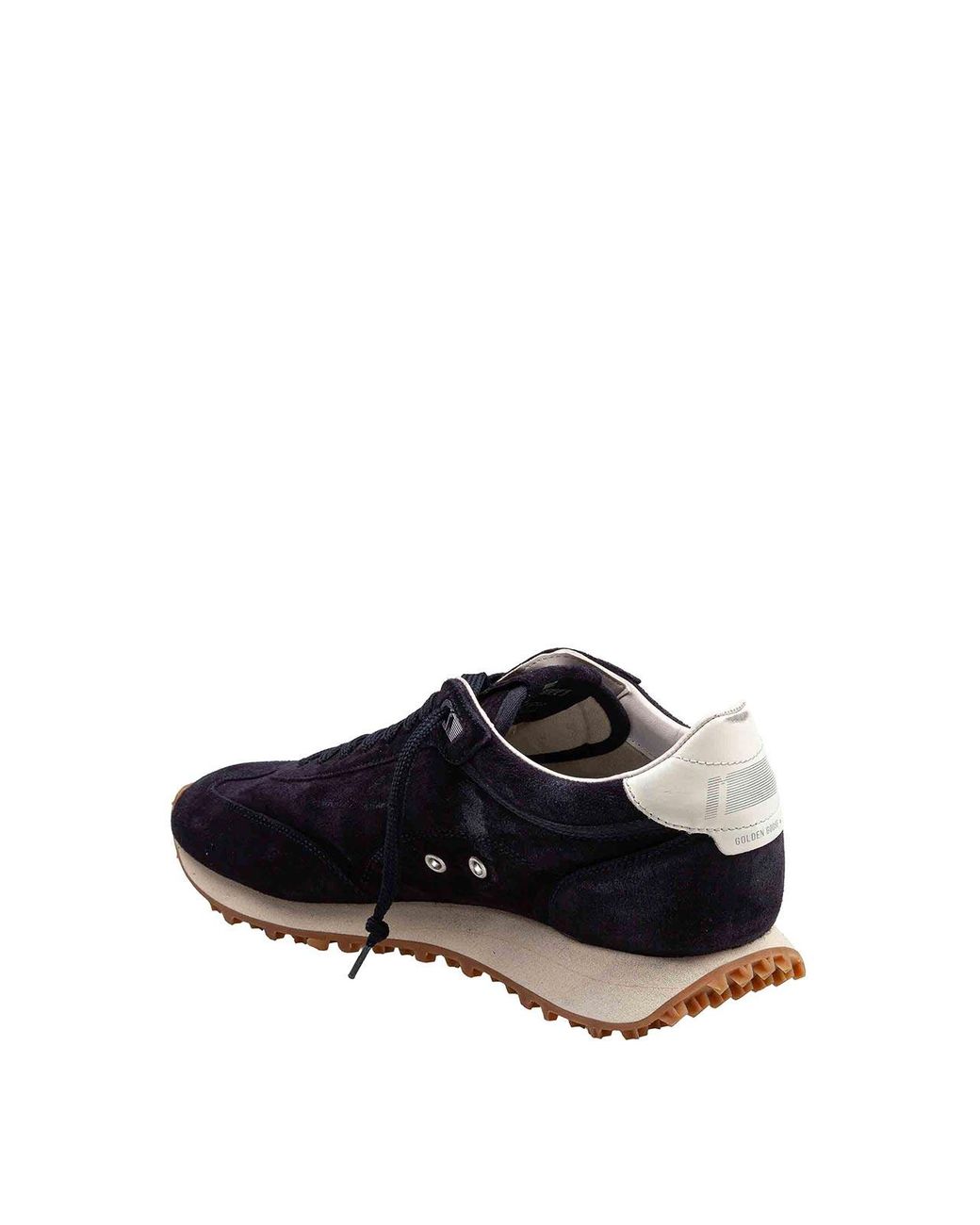 Golden Goose Deluxe Brand Blue Leather And Suede Marathon Sneakers With Distressed Effect for men