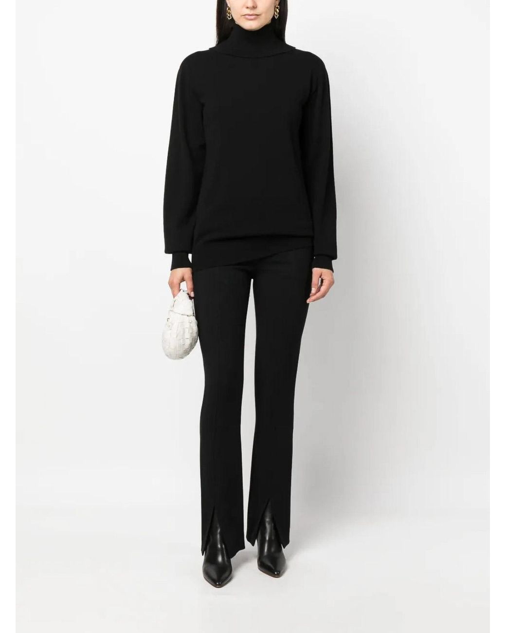 Jil Sander Black High Neck Collar
