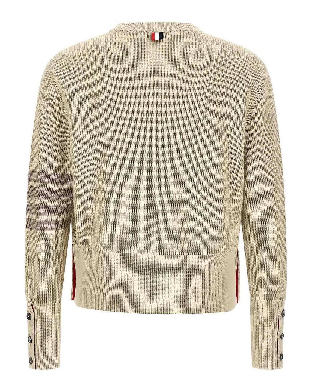 Thom Browne Natural 4Bar Sweater for men