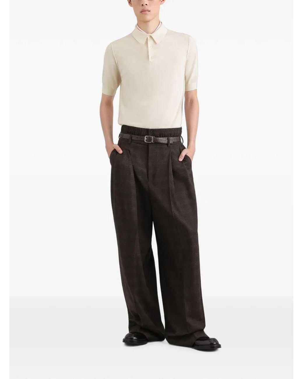 Dolce & Gabbana Brown Quadri-Check-Tartan Trousers for men