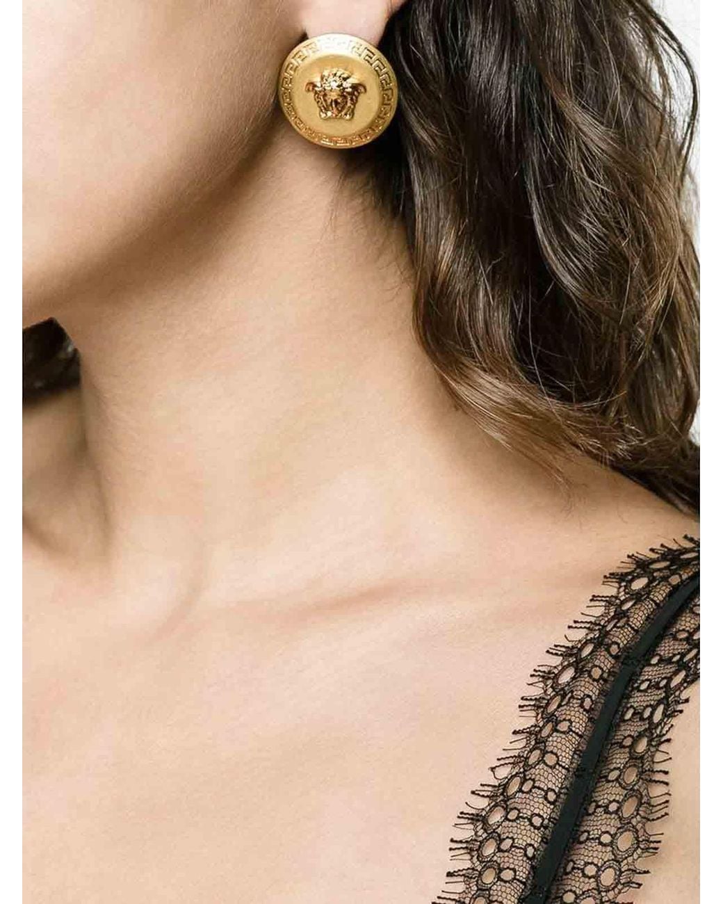 Pendientes Versace de color Metallic