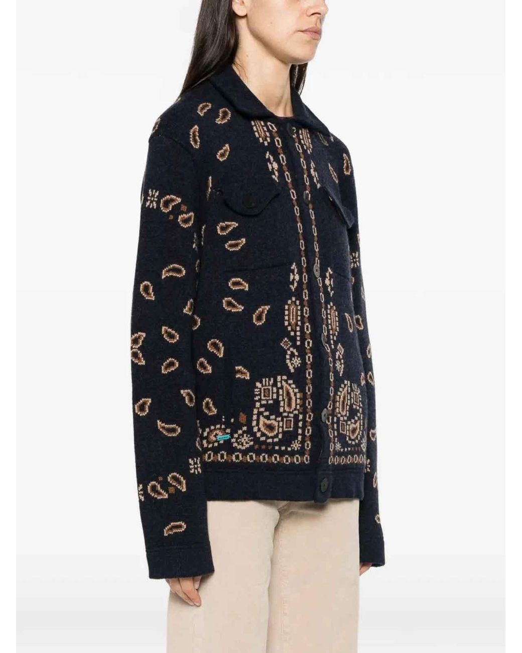 Alanui Black Bandana Jacquard Jacket