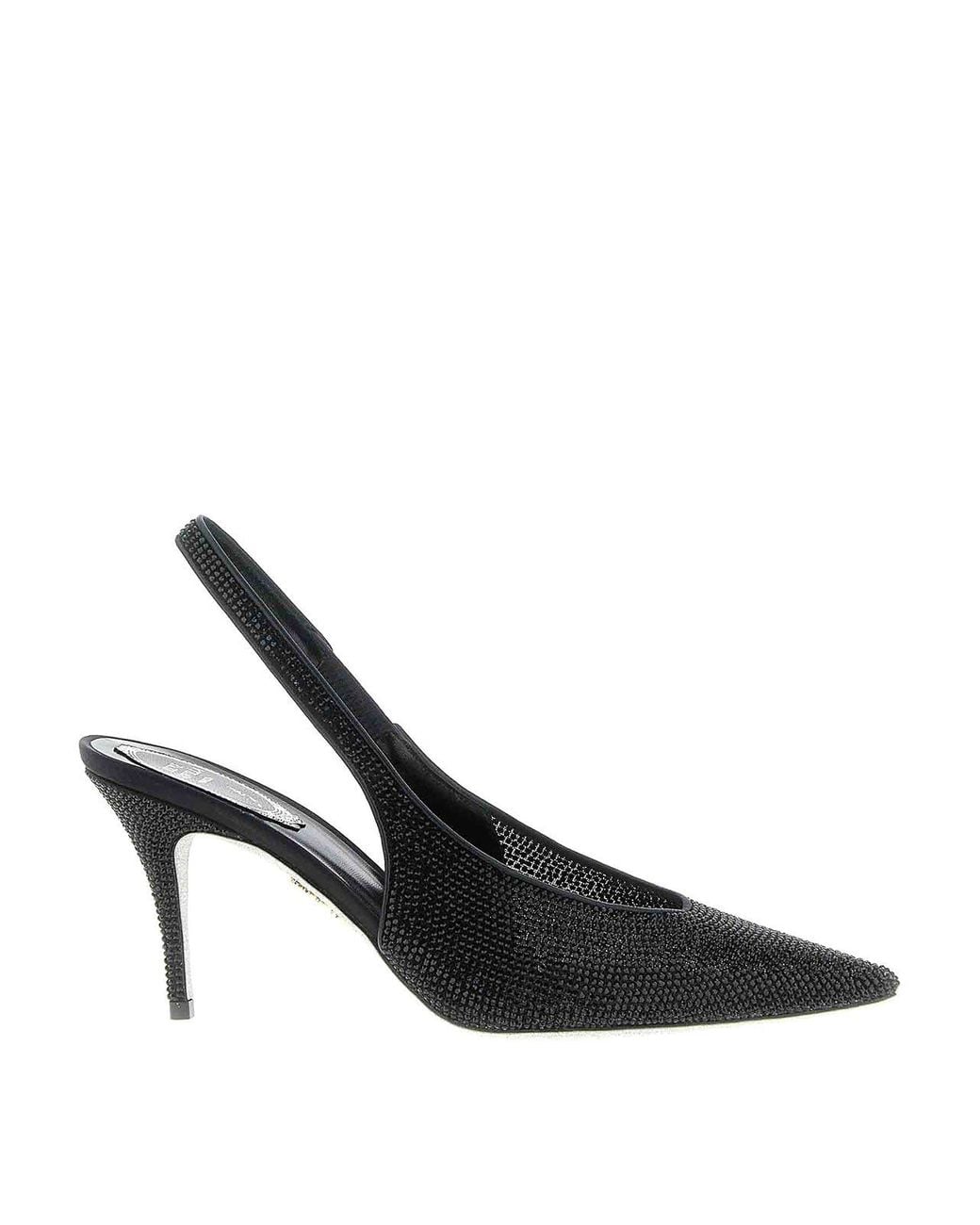 Rene Caovilla Black Jinny Slingback