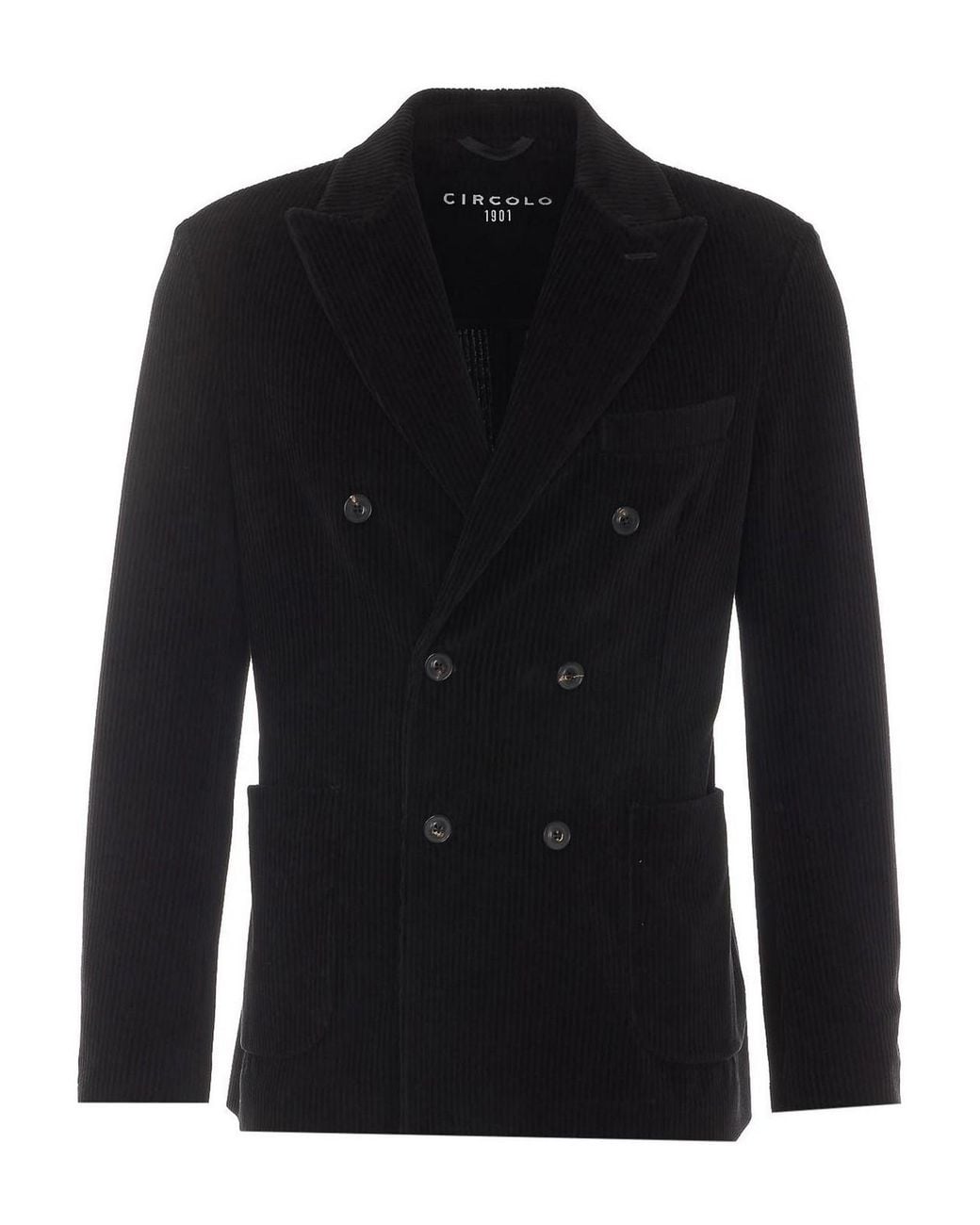 Circolo 1901 Black Velvet Double Breasted Jacket for men